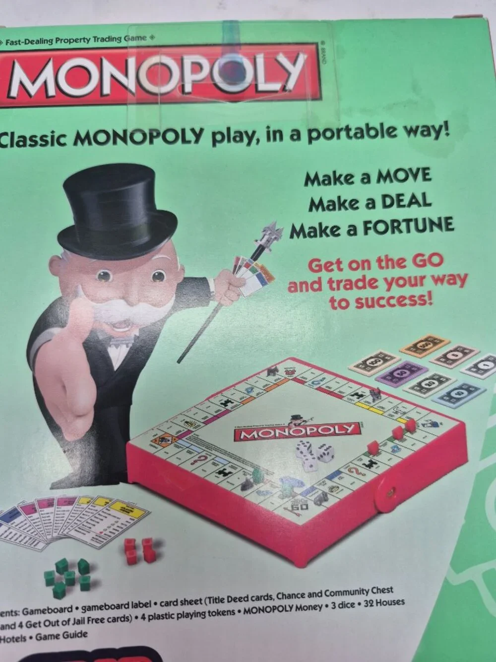 Monopoly Grab & Go Compact Board Game Hasbro Kids Family Travel Version Ages 8+